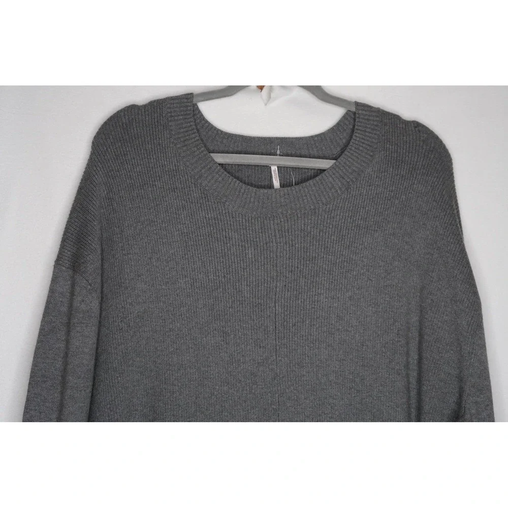 Free People‎ Time On My Side Sweater Dress NWT XL Gray Drop Waist Ribbed Mini